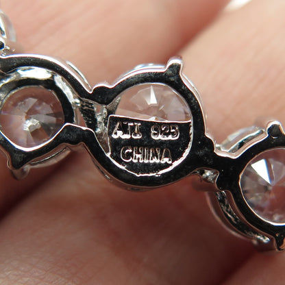 ATI 925 Sterling Silver Round-Cut Shaped C Z Journey Pendant