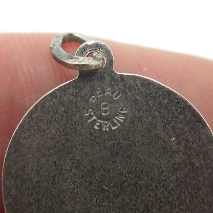 925 Sterling Silver Vintage Beau Enamel “Sweet 16” Round Pendant