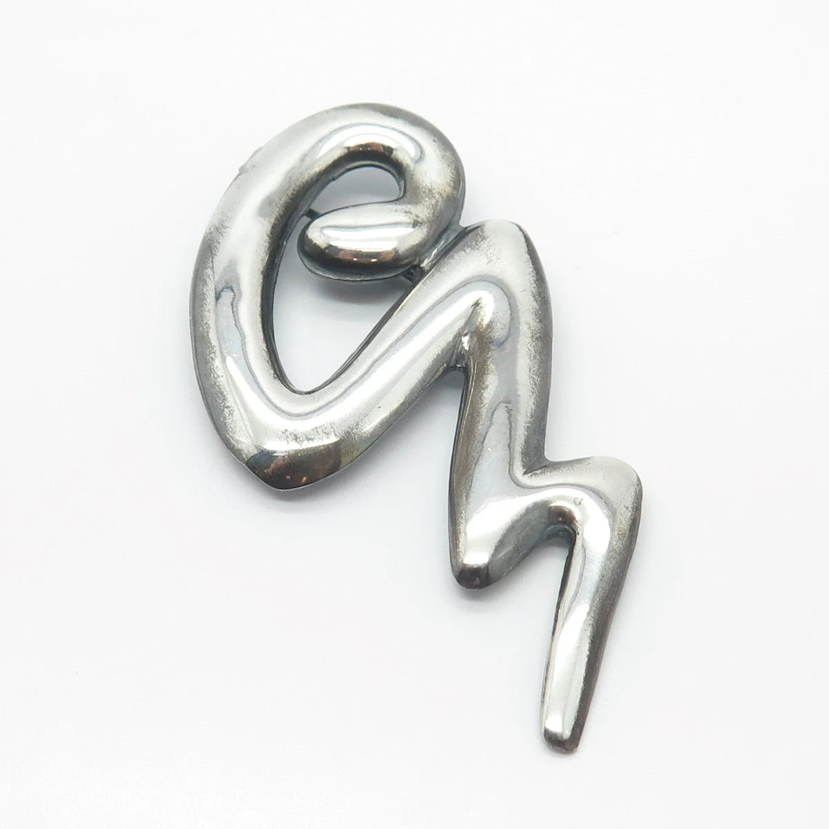 925 Sterling Silver Vintage Snake Handcrafted Pin Brooch