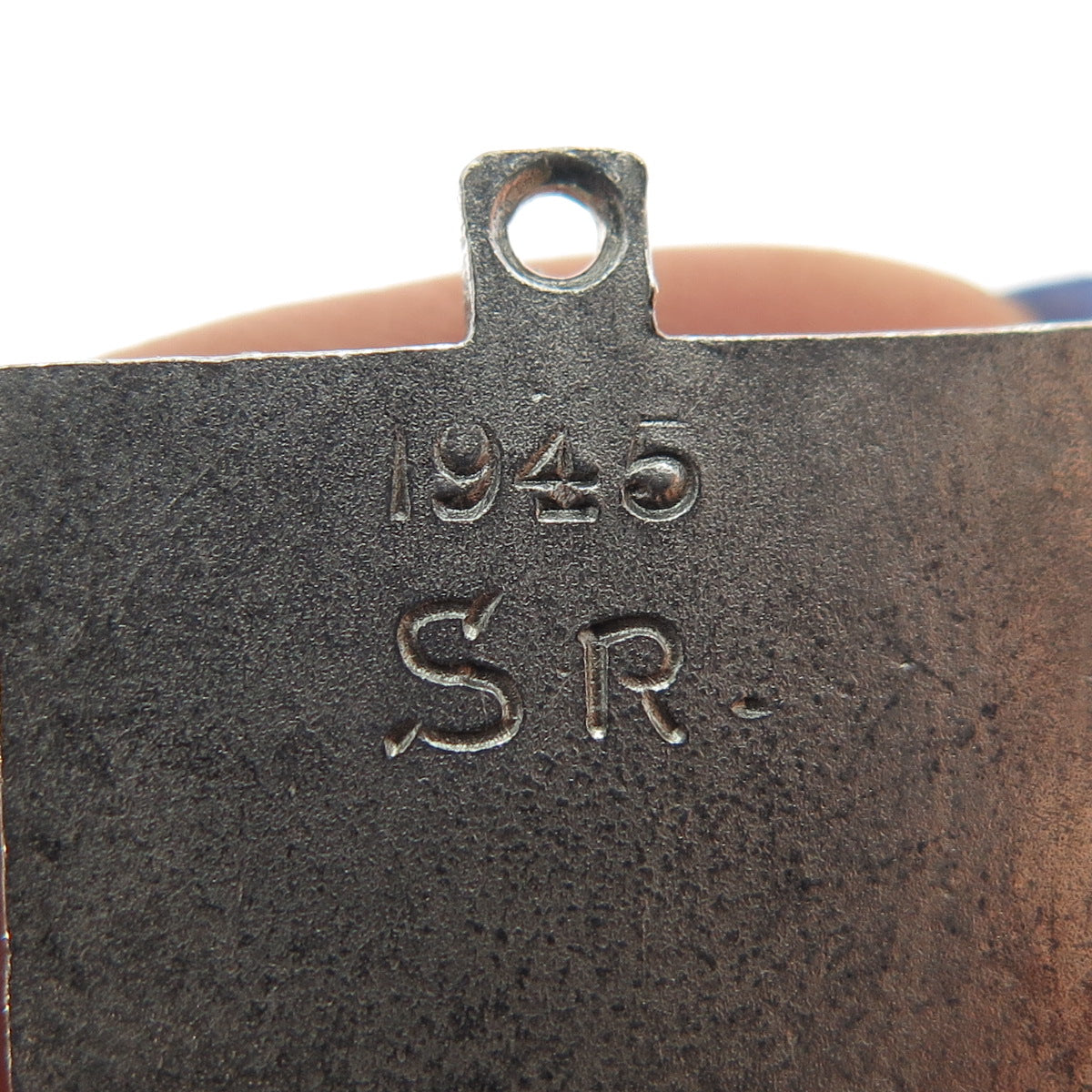 925 Sterling Silver Antique 1945 Enamel CYO Track & Field Medal Pendant