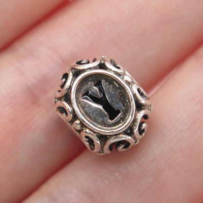 CHAMILIA 925 Sterling Silver Letter Y Initial Ornate Bead Charm