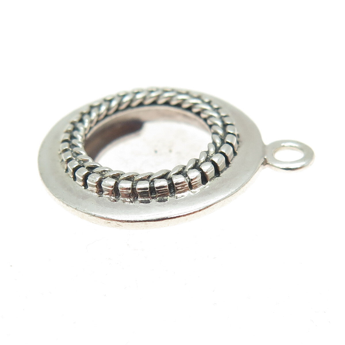 925 Sterling Silver Vintage Picture Frame Round Pendant