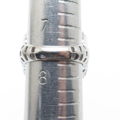 925 Sterling Silver Italy Modernist Ribbed Dome Ring Size 7.75