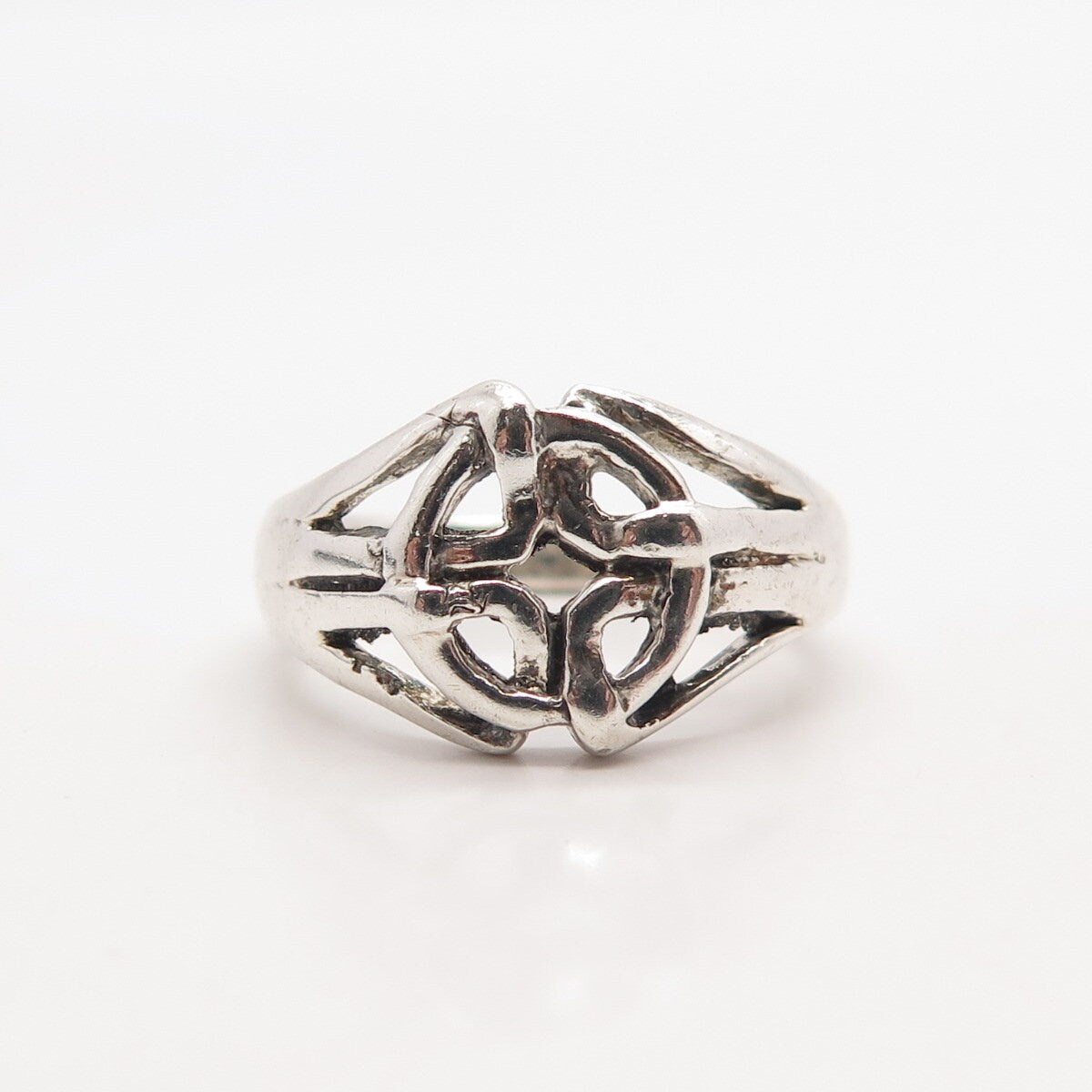 925 Sterling Silver Vintage Celtic Ring Size 6.75