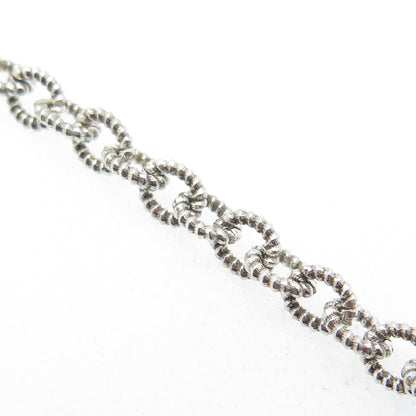 925 Sterling Silver Vintage Cable Link Bracelet 6.75"