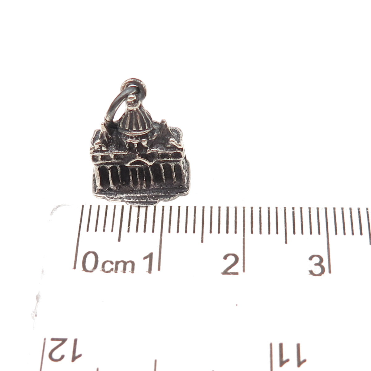 800 Silver Antique Art Deco St. Peter's Basilica Oxidized Charm Pendant