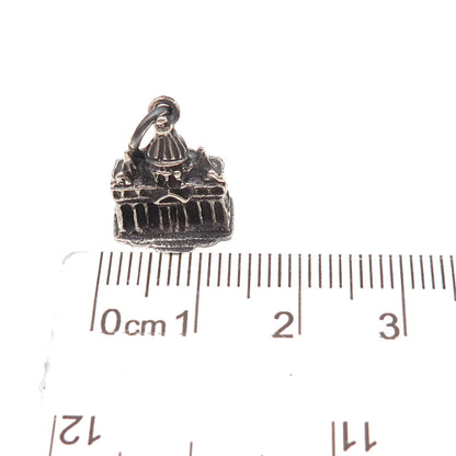 800 Silver Antique Art Deco St. Peter's Basilica Oxidized Charm Pendant
