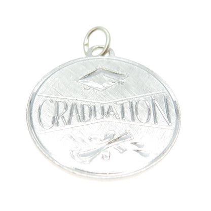 BEAU 925 Sterling Silver Vintage Engraved Graduation Round Pendant