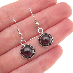 Quoc Turquoise 925 Sterling Silver Vintage Real Rhodolite Dangle Earrings