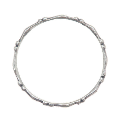 925 Sterling Silver Vintage Diamond-Shape Ball Station Bangle Bracelet 7.75"