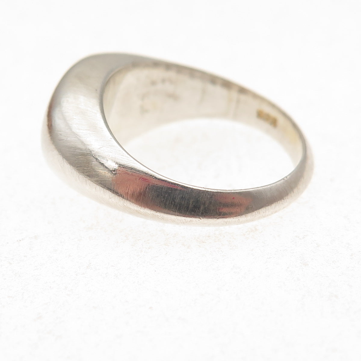 925 Sterling Silver Vintage Round-Cut C Z Sun Signet Ring Size 7