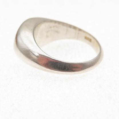 925 Sterling Silver Vintage Round-Cut C Z Sun Signet Ring Size 7