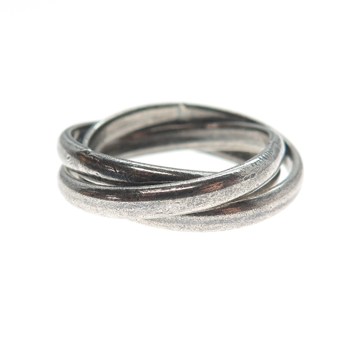 925 Sterling Silver Vintage Mexico Trinity Interlocked Band Ring Size 7.25