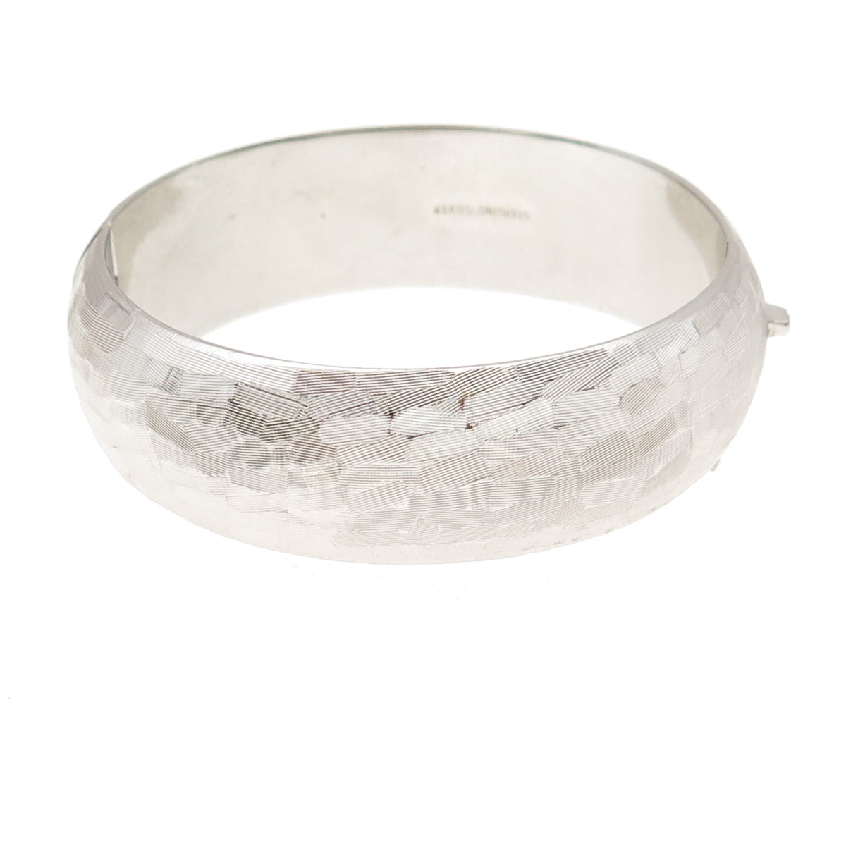 ORB Otto Robert Bade 925 Sterling Antique Art Deco Brushed Bangle Bracelet 7.5"