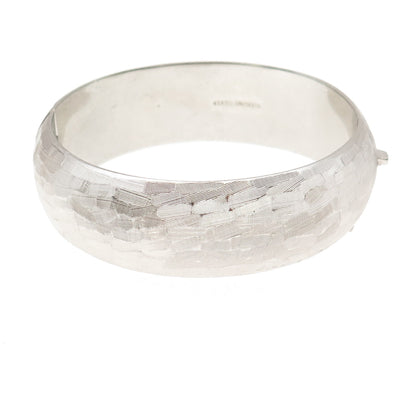 ORB Otto Robert Bade 925 Sterling Antique Art Deco Brushed Bangle Bracelet 7.5"