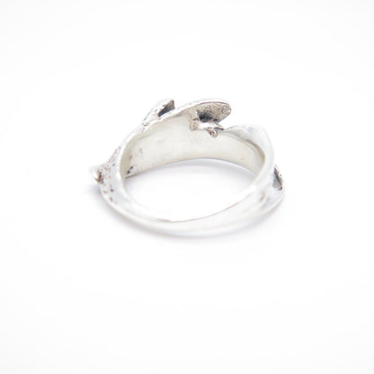 925 Sterling Silver Vintage Modernist Ring Size 7