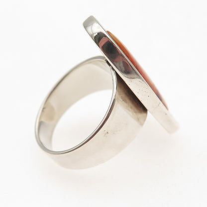 Carolyn Pollack Sterling Vintage Spiny Oyster & Turquoise Inlay Ring Size 8.25