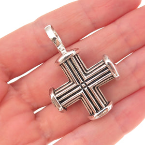 Joseph Esposito 925 Sterling Silver Vintage Cross Oxidized Pendant