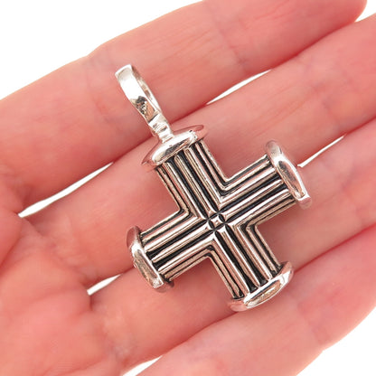 Joseph Esposito 925 Sterling Silver Vintage Cross Oxidized Pendant