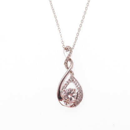 Jane Seymour Sterling Silver Real White Topaz Infinity Cable Chain Necklace 18"