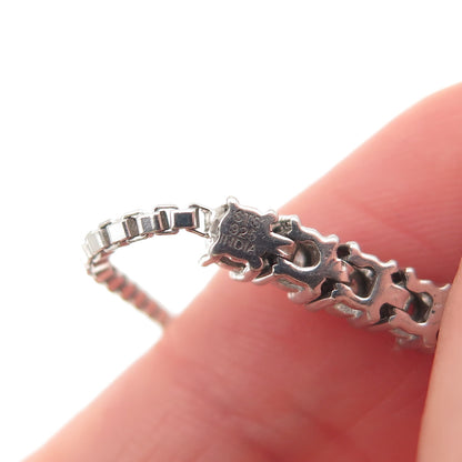 Chuck Clemency 925 Sterling Silver Real Diamond Adjustable Bolo Bracelet 6-8.25"