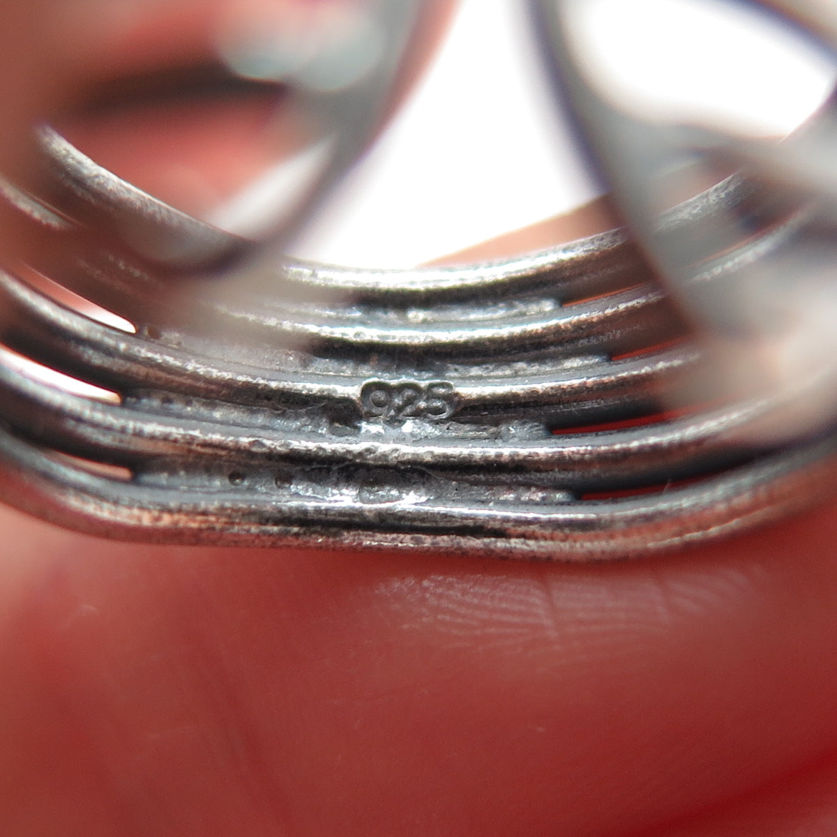 925 Sterling Silver Vintage Multi-Row Oxidized Adjustable Ring Size 7.25