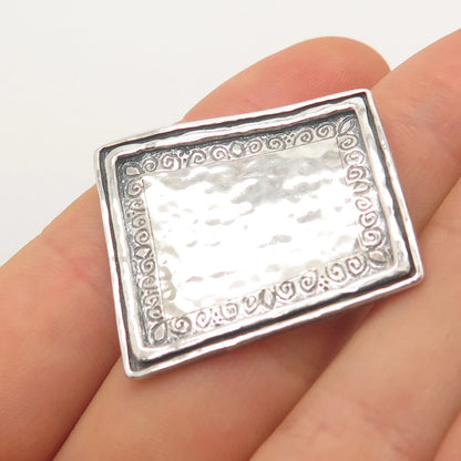 925 Sterling Silver Vintage Hammered Finish Slide Pendant