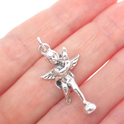 800 Silver Vintage Cherub 3D Charm Pendant