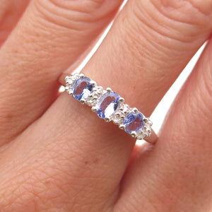 Chuck Clemency 925 Sterling Silver Real Oval-Cut Tanzanite Ring Size 9