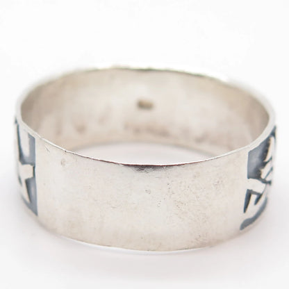 925 Sterling Silver Vintage Triquetra Celtic Band Ring Size 13.75