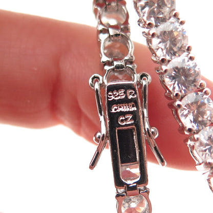 Ross Simons 925 Sterling Silver Round-Cut C Z Tennis Link Bracelet 7.5"