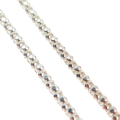 925 Sterling Silver Italy Dolphin Popcorn Chain Necklace 18"