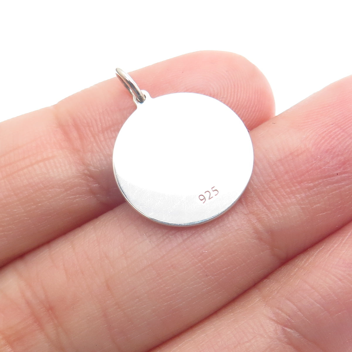 925 Sterling Silver Purple Enamel "It's a Boy" Round Minimalist Charm Pendant