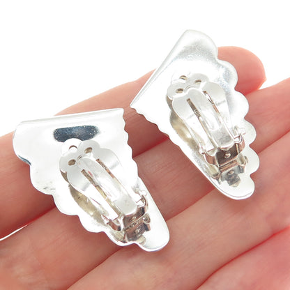 BAYANIHAN 925 Sterling Silver Vintage Modernist Butterfly Wings Clip On Earrings