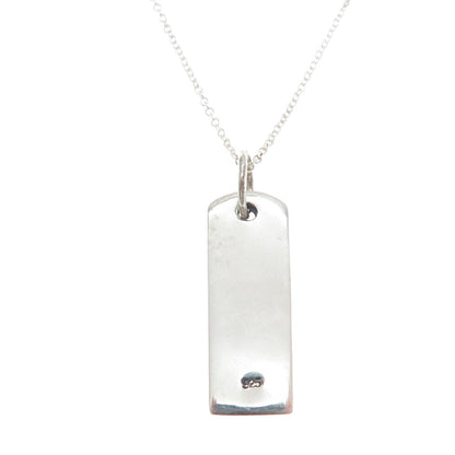 925 Sterling Silver Italy Modernist Tree Bar Cable Chain Necklace 18"