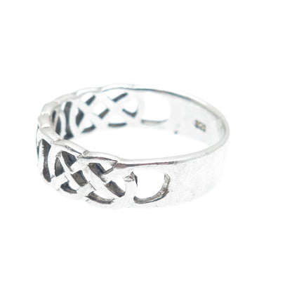925 Sterling Silver Vintage Celtic Love Knot Band Ring Size 10