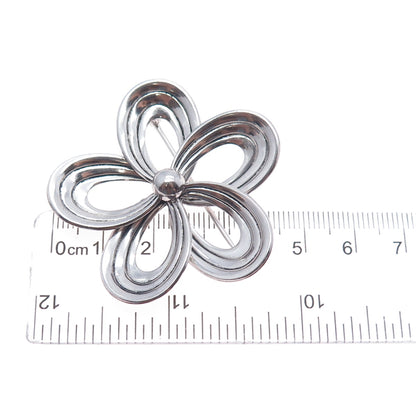W. E. Richards 925 Sterling Silver Antique Art Deco Flower Pin Brooch