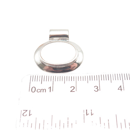 925 Sterling Silver Vintage Real MOP Modernist Slide Charm Pendant