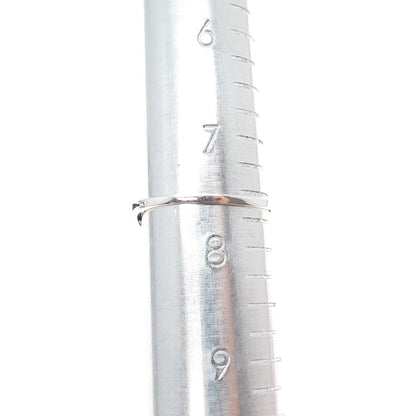 925 Sterling Silver Vintage Real Black Onyx Double Heart Spiral Ring Size 7.5