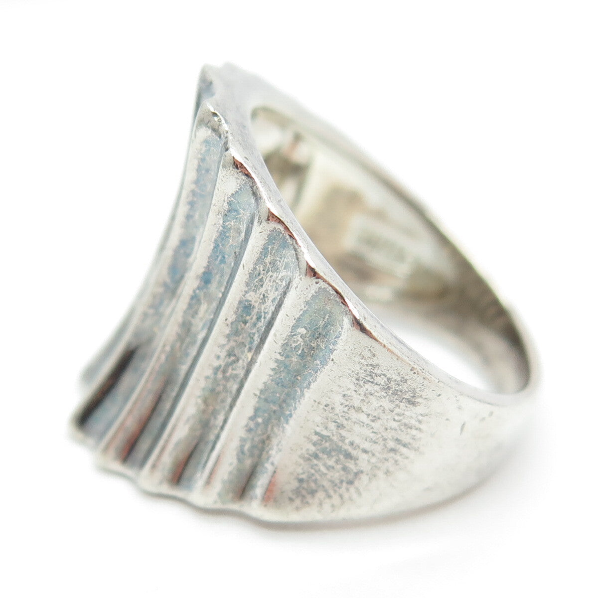 ROSS SIMONS 925 Sterling Silver Vintage Ribbed Ring Size 8.25