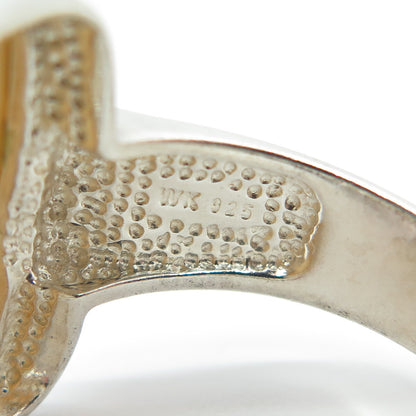 WHITNEY KELLY 925 Sterling Silver Vintage Real Doublet MOP Ring Size 11.25