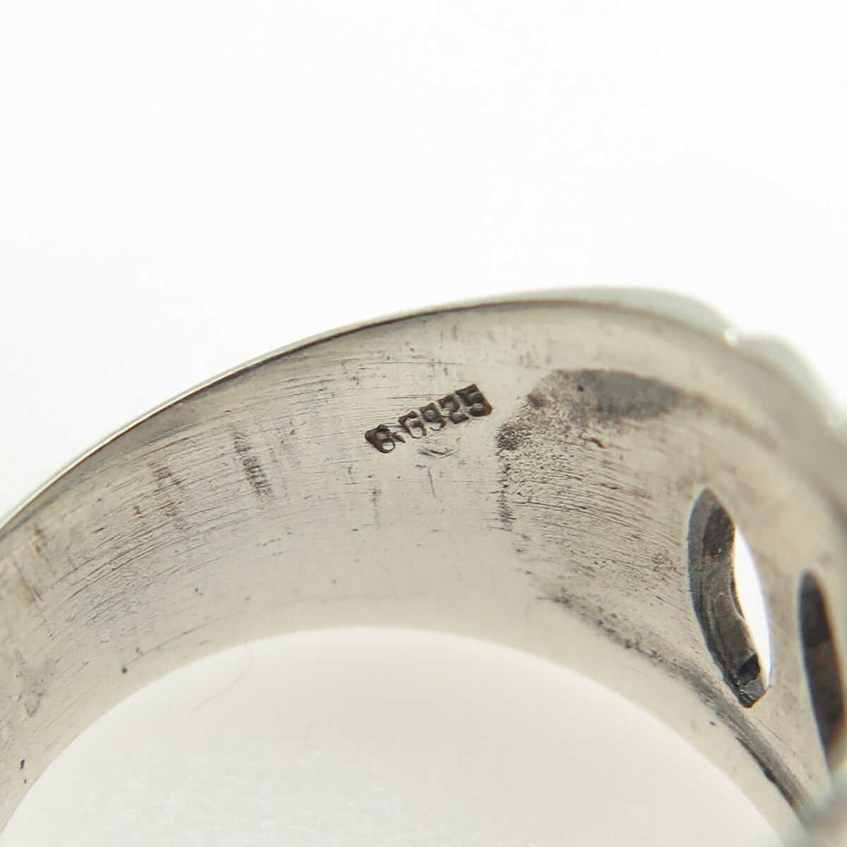 925 Sterling Silver Vintage Braided Wide Ring Size 6