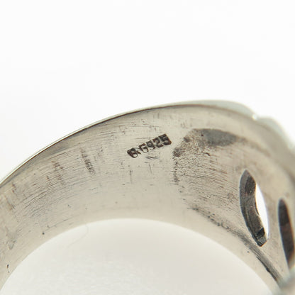 925 Sterling Silver Vintage Braided Wide Ring Size 6