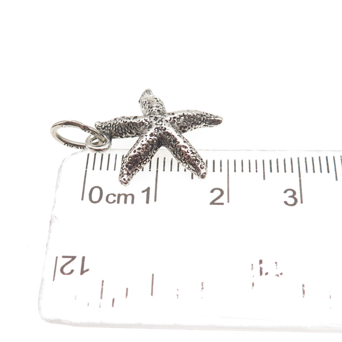 Beau 925 Sterling Silver Vintage Starfish Oxidized Mini Charm Pendant