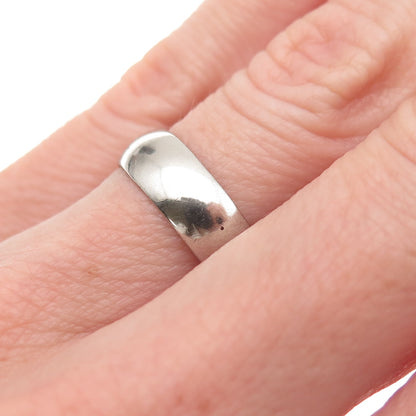 Legi 925 Sterling Silver Antique Art Deco Classic Wedding Band Ring Size 6