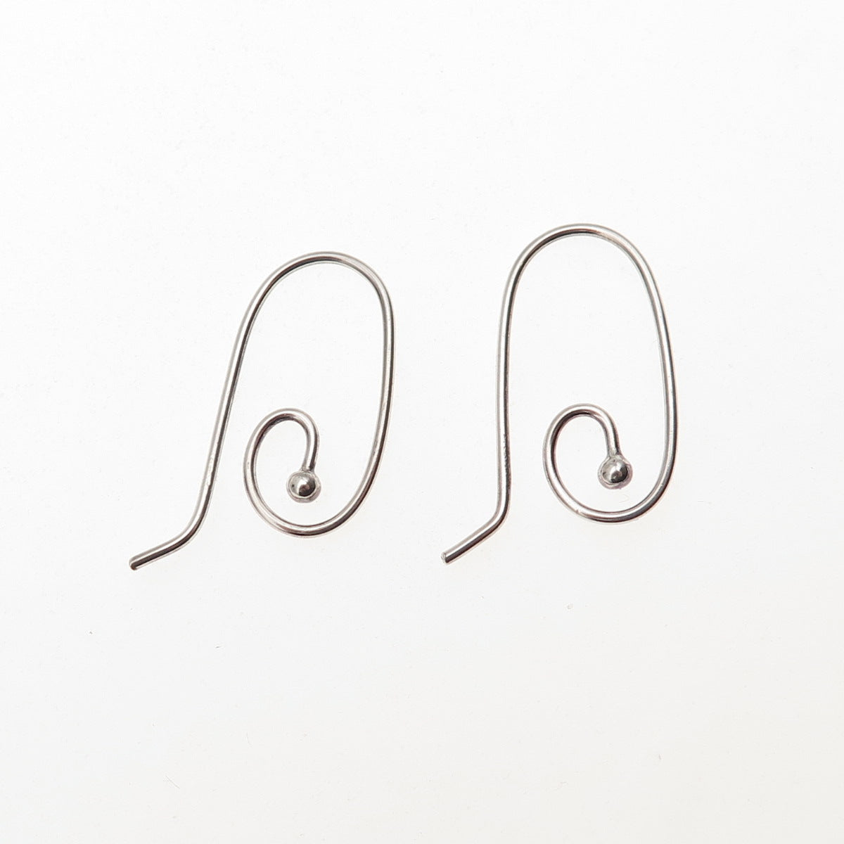 Pandora 925 Sterling Silver Spiral Hook Charm Holder Earrings