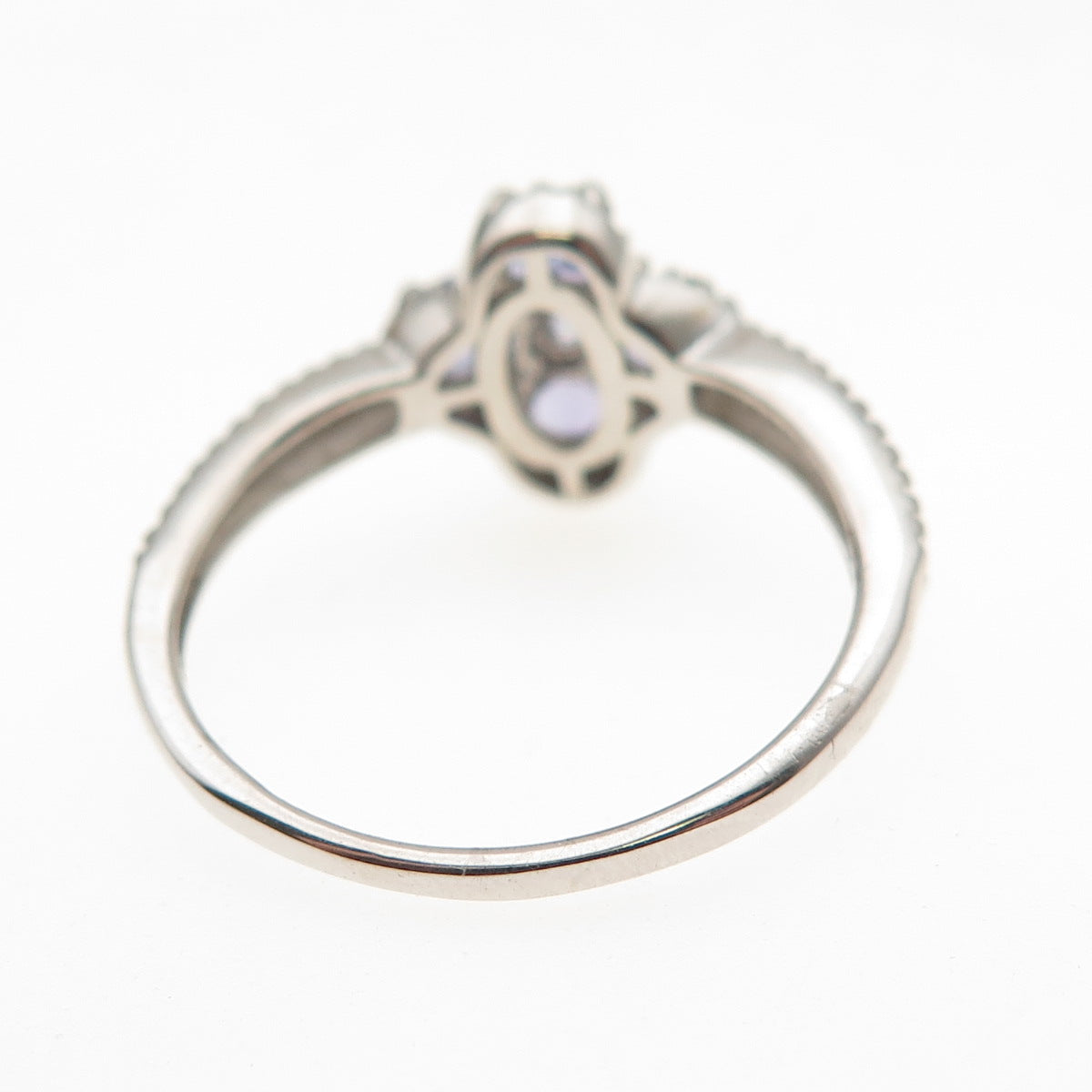 Chuck Clemency 925 Sterling Silver Real Iolite Floral Ring Size 7.25