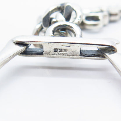 925 Sterling Silver Vintage Revolver Cuban Chain Key Ring