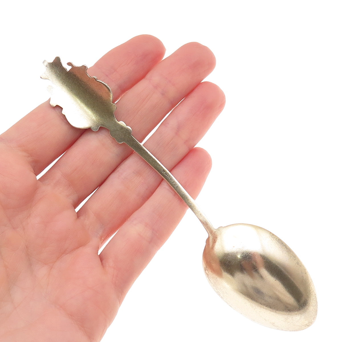 925 Sterling Silver Antique Art Deco Enamel Montreal Coat of Arms Coffee Spoon