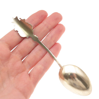 925 Sterling Silver Antique Art Deco Enamel Montreal Coat of Arms Coffee Spoon